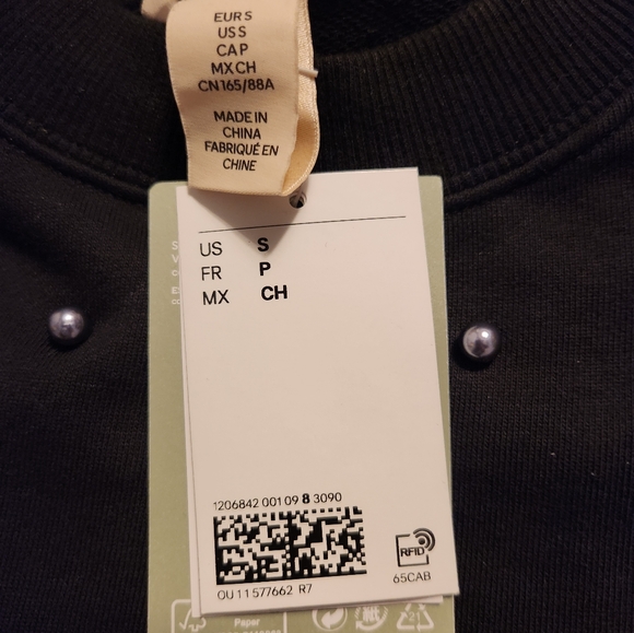 H&M Black Crewneck Sweater with Studded Embellishments - Picture 13 of 13